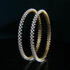 Beautiful Lab Created Round Shaped Diamond Bangles In 18k Yellow Gold