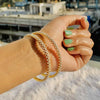 Beautiful Lab Created Round Shaped Diamond Bangles In 18k Yellow Gold
