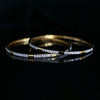 Pave 4.7 Cts Round Brilliant Cut Lab Grown Diamond Bangles In 18K Yellow Gold