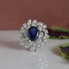 Beautiful Lab Created Pear and Marquise Shaped Floral Diamond Ring In 18k White Gold
