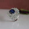 Beautiful Lab Created Pear and Marquise Shaped Floral Diamond Ring In 18k White Gold
