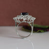 Beautiful Lab Created Pear and Marquise Shaped Floral Diamond Ring In 18k White Gold