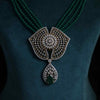 Green Onex Beads Long Set Lab Grown Diamond Necklace