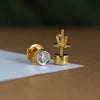 Bezel Set Round Diamond Stud Earrings