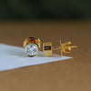 Bezel Set Round Diamond Stud Earrings