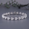 Our Beautiful Heart Shaped Diamond Bracelet In 18k White Gold