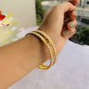 Our Lab Created Double Raw Closed Setting Diamond Bangles In 22k Yellow Gold