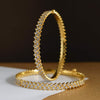 Our Lab Created Double Raw Closed Setting Diamond Bangles In 22k Yellow Gold