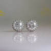 Our Lab Created White Gold Diamond Halo Studs Earrings