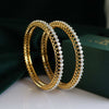 Glamorous Lab Created Openable Diamond Bangles In 18k Yellow Gold
