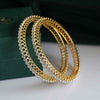Glamorous Lab Created Openable Diamond Bangles In 18k Yellow Gold