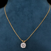 Round Solitaire Lab Grown Diamond Pendant in 18K Gold for Women