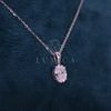Starlit Glow Oval Shape Lab Grown Diamond Pendant With Chain