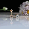 1.53 Carat Each F VS1 Cushion Cut Lab Crated Diamond Stud Earring