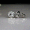 Round Shape Lab Grown Diamond Studs with Halo