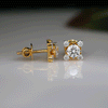 Elegant Four Round Prong Stud Lab Made Diamond Earrings
