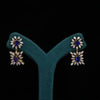 Luxury Lab Diamond Earrings with Blue Gemstone