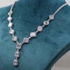 Solitaire Emerald Cut Diamond Necklace For Women's