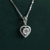 Heart Shape Lab Made Diamond Halo Pendant with Chain