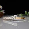 Lab Grown Diamond Open Bangle Bracelet in 18kt Gold – Elegant Nature-Inspired Design