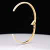 Minimalist Open Cuff Lab Grown Diamond Bangle in 18Kt Gold – Elegant Everyday Bracelet