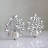 Regal Pearl Blossom Lab Created Rose Cut Diamond Earring