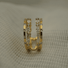 Elegant Oval Shape lab Grown Diamond Ring with 4 Bands - 18kt Gold