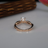 1 ct Oval Cut Lab Grown Diamond Engagement Ring with Twisted Pave Band in Rose Gold