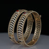 South Indian Traditional Open Close Setting Lab Diamond Openable Bangles Set | Bridal Jewelry