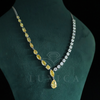 Single Line Yellow Pear and Round Lab Grown Diamond Necklace