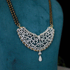 Stylish Lab Grown Diamond MangalSutra black bead chain With Diamond Pendant