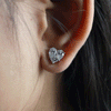 Heart-Shaped Diamond Stud Earrings