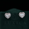 1 ct Each D VVS2 Heart Shape Solitaire Diamond Earring With Halo