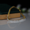 0.05 Carat Each Lab-Grown Diamond Tennis Bracelet, Delicate Gold Design