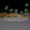 Elegant 0.07 Ct Each Lab-Grown Diamond Tennis Bracelet, Gold Design
