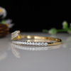 Lab Grown Diamond Open Bangle Bracelet in 18kt Gold – Elegant Nature-Inspired Design