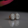 Elegant Oval Halo Lab Grown Diamond Stud Earrings, Timeless Brilliance