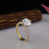 2.58 Carat Solitaire Lab Grown Diamond Engagement Ring With Pave Band