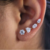Multi Shape Lab Grown Diamond Ear Climber Earring – Round, Heart, Oval, Pear Cut