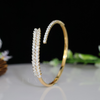Lab Grown Diamond Open Bangle Bracelet in 18kt Gold – Elegant Nature-Inspired Design