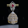 Lab Grown Diamond Jhumka Earrings with Changeable Center Stone