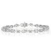 Oval, Marquise and Round Brilliant Cut Lab Grown Diamond Tennis Bracelet -18k White Gold