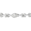 Oval, Marquise and Round Brilliant Cut Lab Grown Diamond Tennis Bracelet -18k White Gold