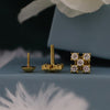 Round Cut Lab Grown Diamond Earring Close Setting Diamond Studs Earring