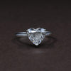 1.5 CT Heart Cut Lab Grown Diamond Solitaire Accent Ring