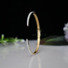 Minimalist Open Cuff Lab Grown Diamond Bangle in 18Kt Gold – Elegant Everyday Bracelet