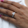 Emerald Cut Lab Grown Diamond Half Eternity Wedding Band