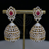 Lab Grown Diamond Jhumka Earrings with Changeable Center Stone