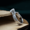 Dazzle with Elegance of Stunning Three-Band CVD Diamond Engagement Ring