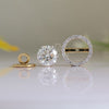 1.30 ct E VVS2 Round Detachable Lab Grown Diamond Stud With Halo